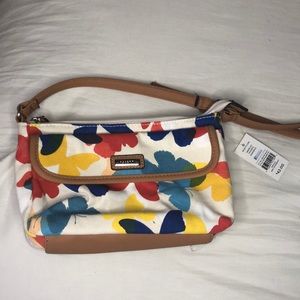 White butterfly crossbody purse